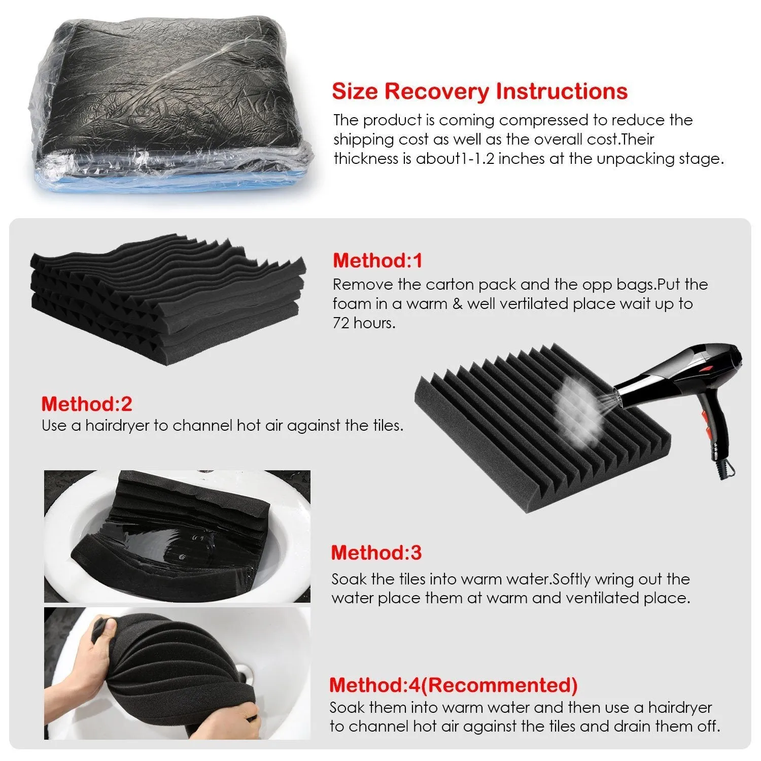 12-Pack: AGPtEK Soundproof Foams Acoustic Sound Panels