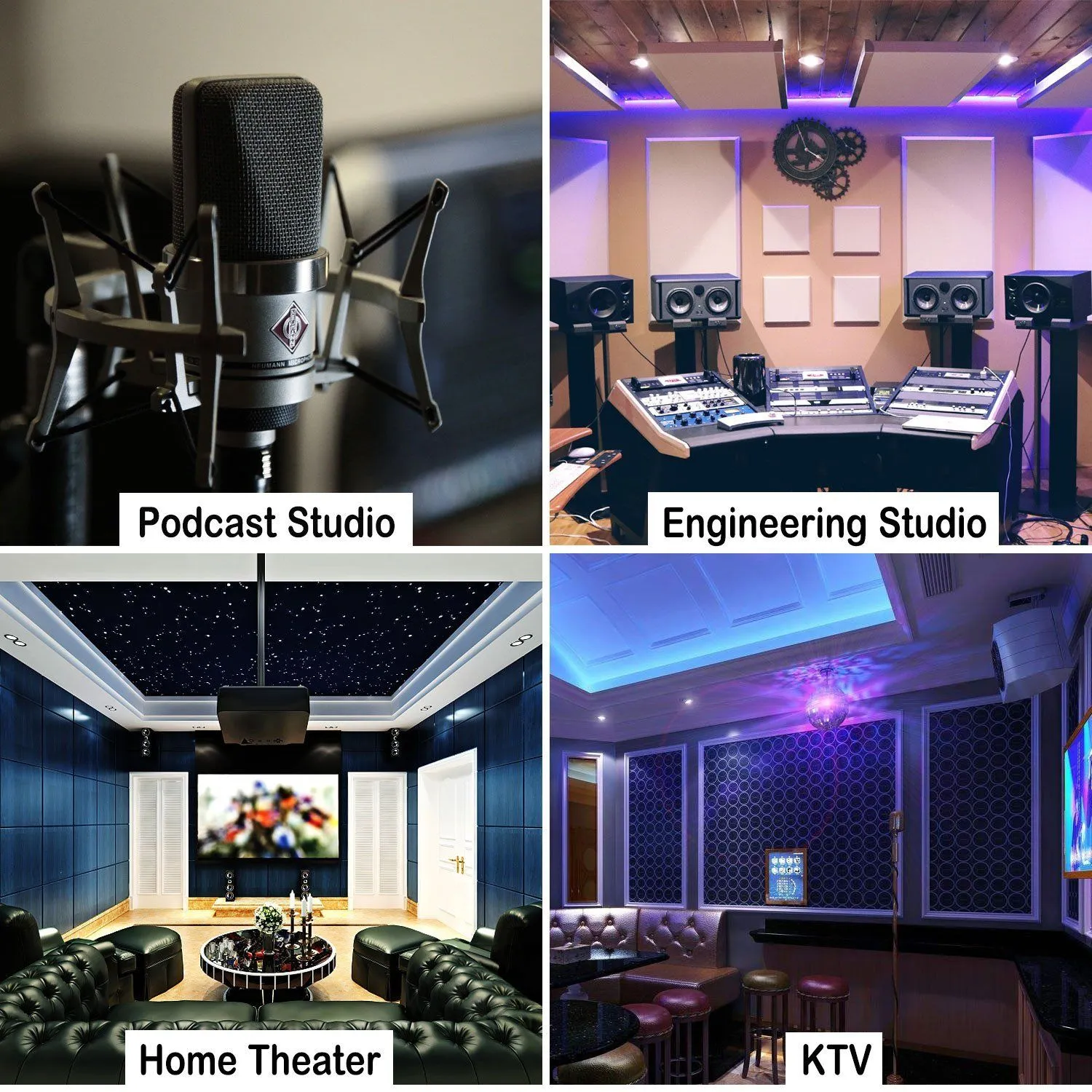 12-Pack: AGPtEK Soundproof Foams Acoustic Sound Panels