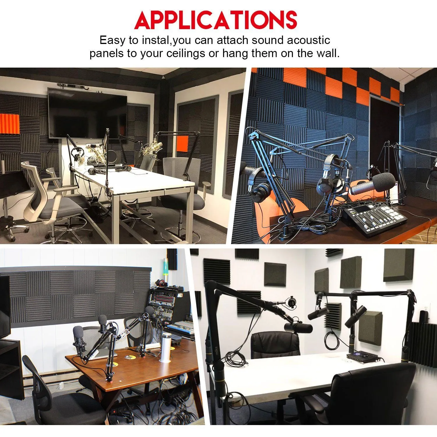 12-Pack: AGPtEK Soundproof Foams Acoustic Sound Panels