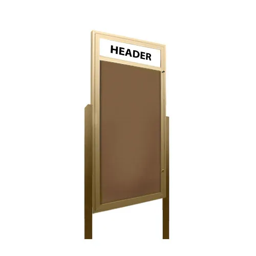 40 x 60 Extra Large Outdoor Enclosed Bulletin Board Display Case w Header and Posts (One Door)