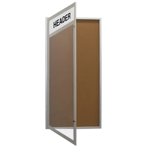 40 x 60 Extra Large Outdoor Enclosed Bulletin Board Display Case w Header and Posts (One Door)
