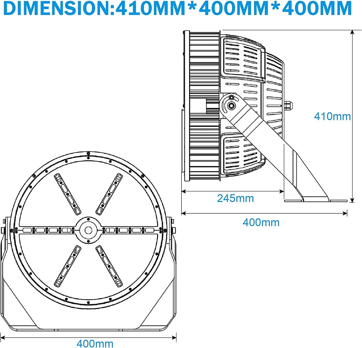 500W Led Stadium Light - 277-480Vac - 70000 Lumens 5000K, 0-10V Dimmable IP65, 30 Degree Beam Angle, UL-Listed