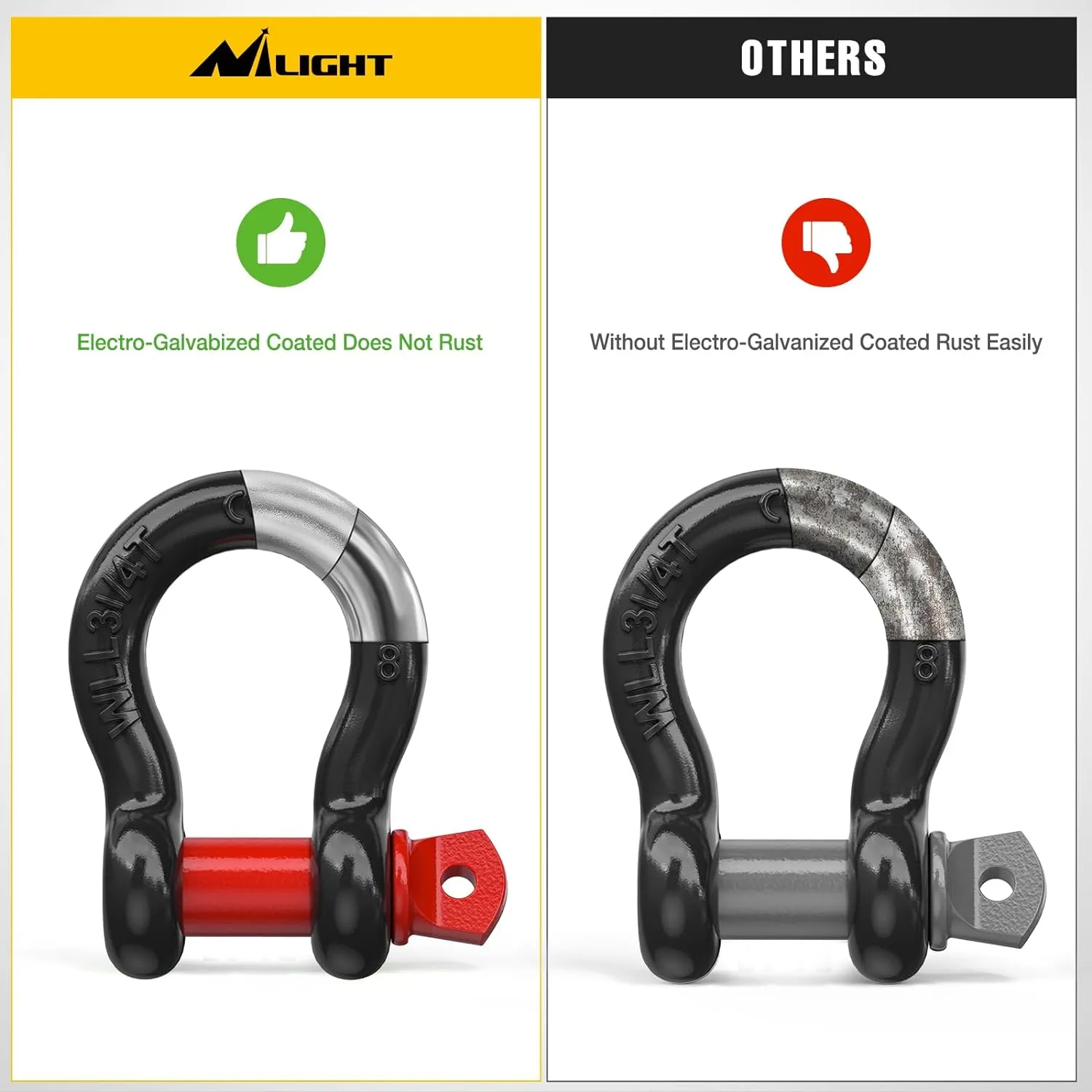 5/8 Inch D-Ring Shackle 2 Packs