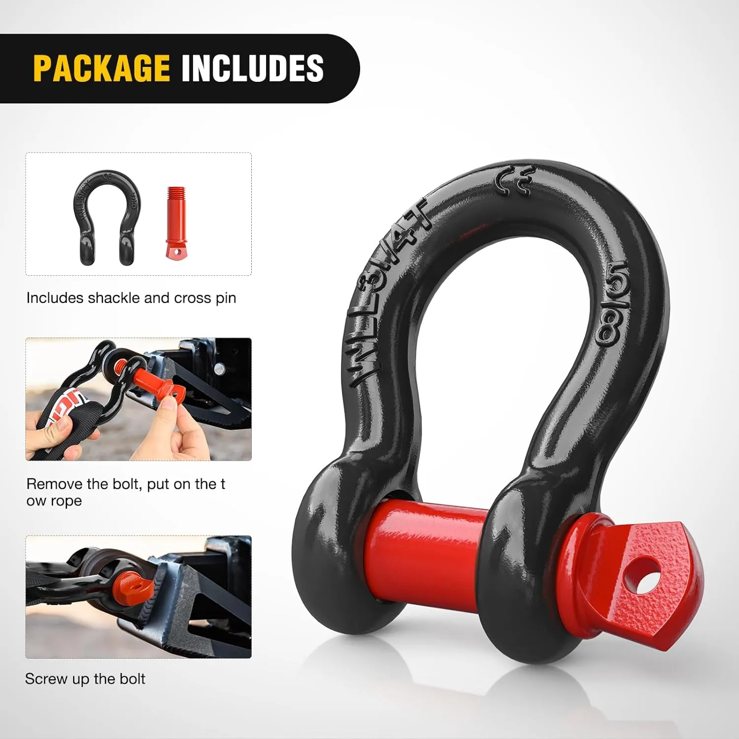 5/8 Inch D-Ring Shackle 2 Packs