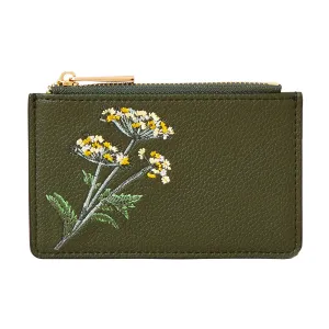 Accessorize London Women'S Faux Leather Khaki Faux Croc Zip Cardholder