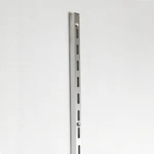 Aluminum Slotted Wall Standard, B-Line, 72"L, Satin Aluminum, Narrow Profile (27/64" Width)