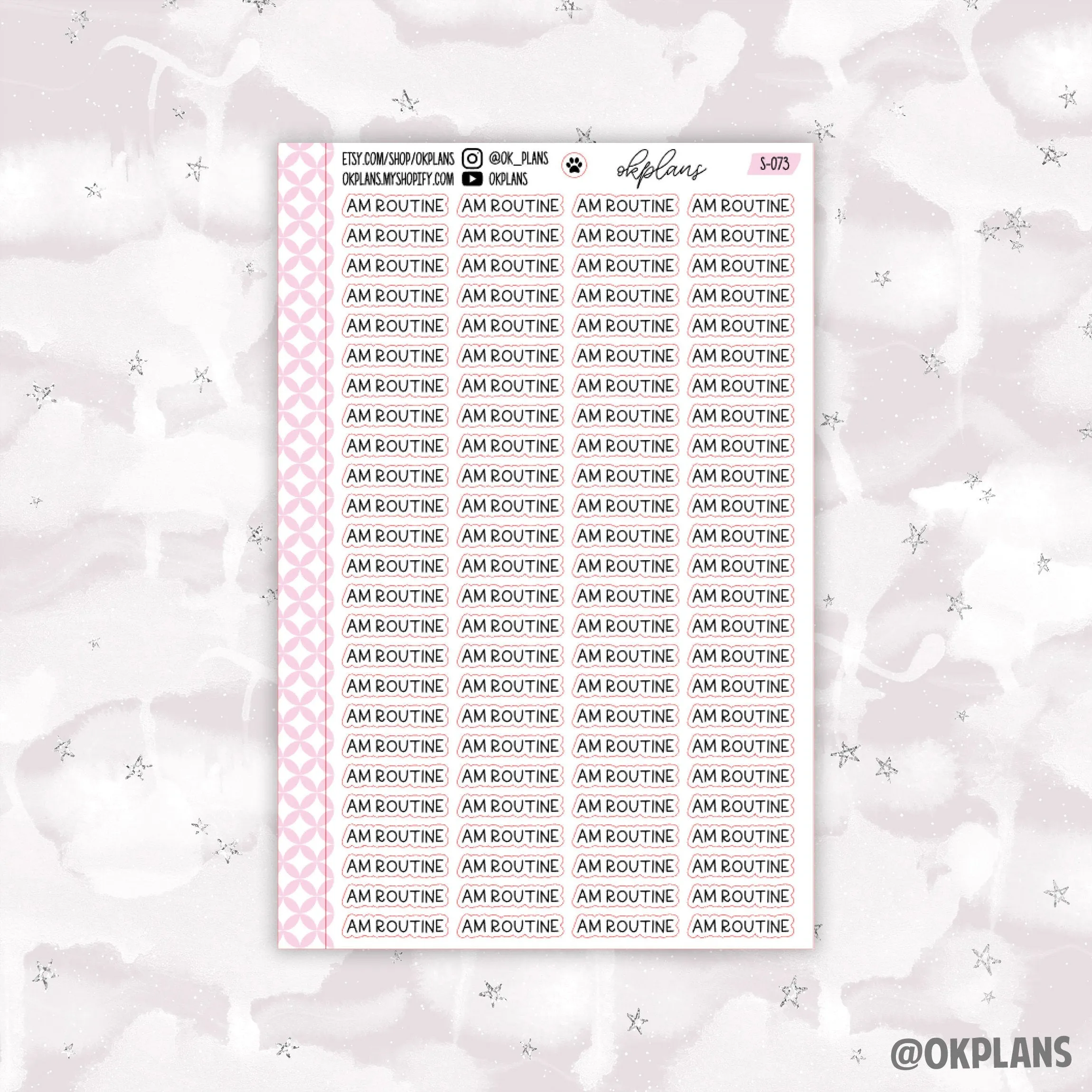 AM Routine // Black Font // Functional Scripts // S-073