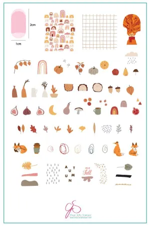 Autumn Trails (CJS-169)   - Clear Jelly Stamping Plate