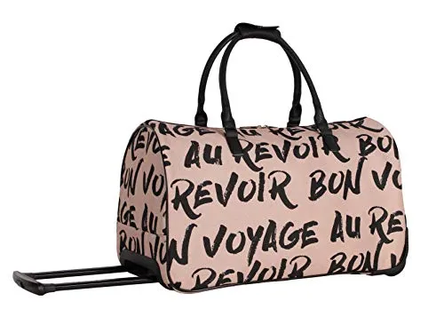 BCBGeneration BCBG Luggage PERF-ECT Wheeled Duffel Carry On Bag (Perf-ECT Pink)