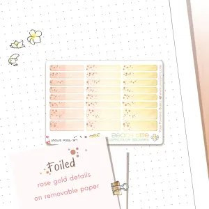 Beach Time - Watercolor Planner Stickers MINI -  1,5'' Wide Miniboxes FOILED ✨
