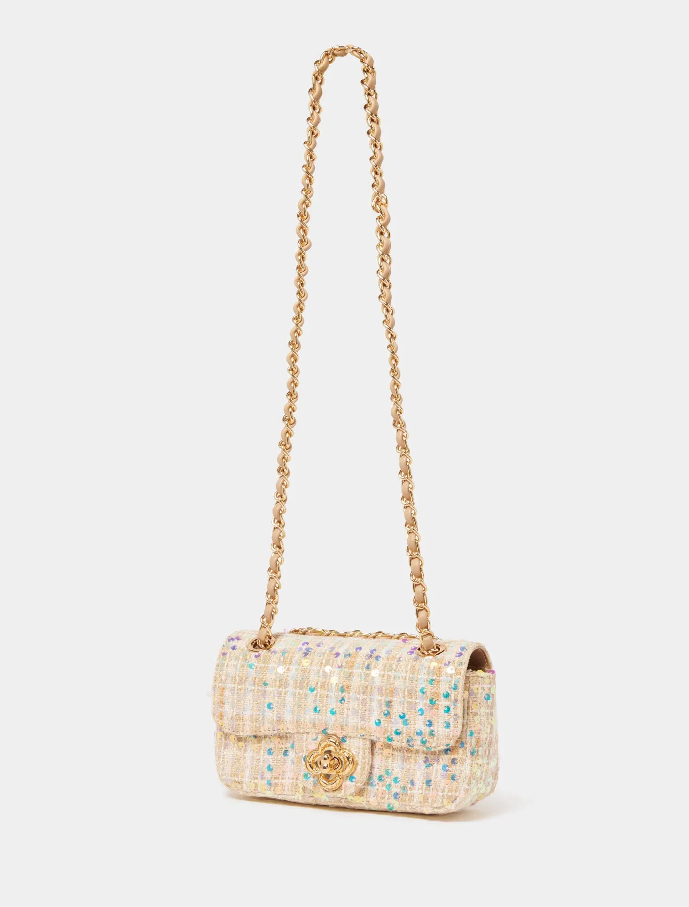 Chantal Sequins Tweed Bag