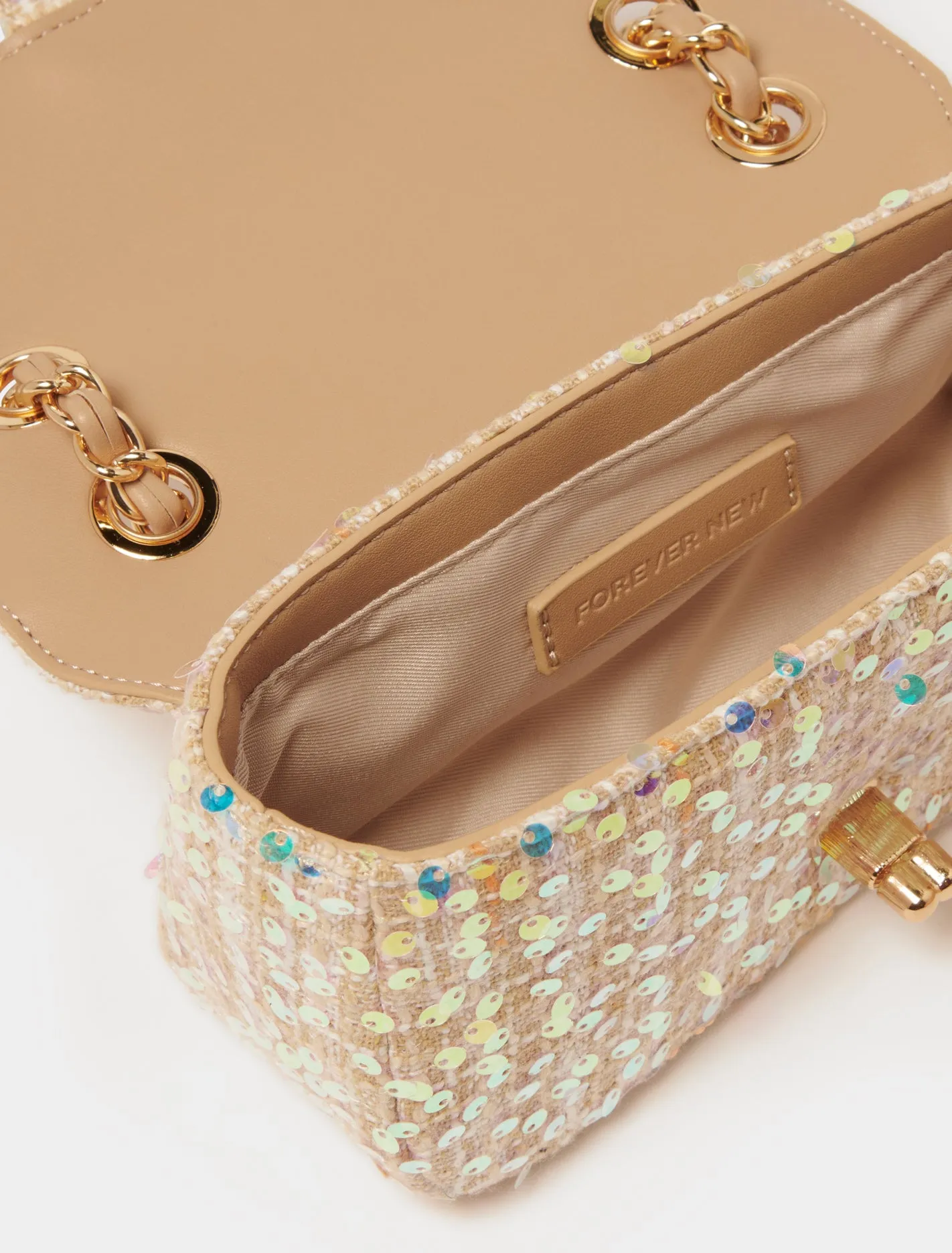Chantal Sequins Tweed Bag