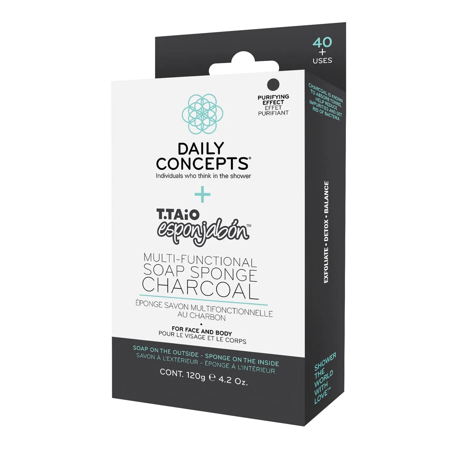Daily Concepts Multi-Functional Soap & Sponge Charcoal 4.2oz/ 120g