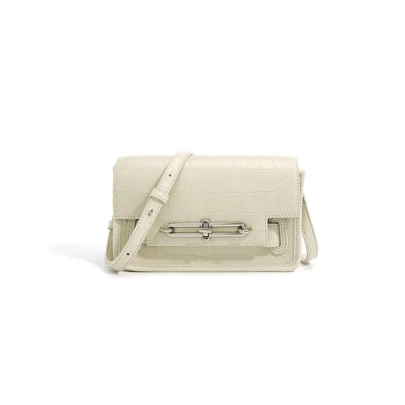 Elegant Crocodile Pattern Shoulder Bag - Small Square Tofu Design, Versatile & Fashionable