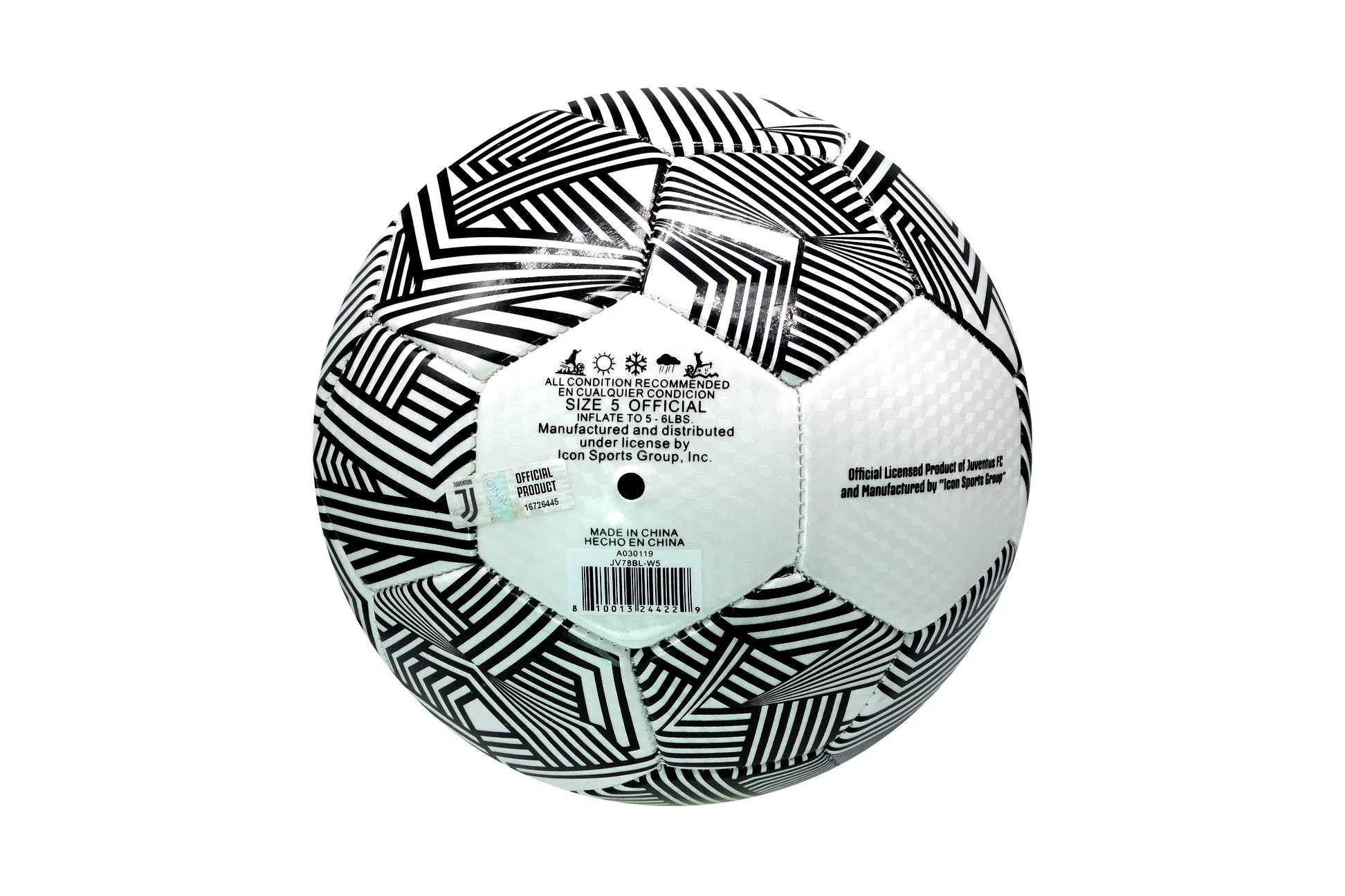FIFA Juventus Officially Licensed Team Soccer Ball UEFA Champions League Soccer Juventus, Team Color, Size 5