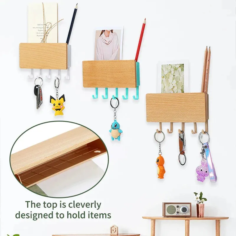 Fishhook Shelf storage rack key wooden hanger room rack