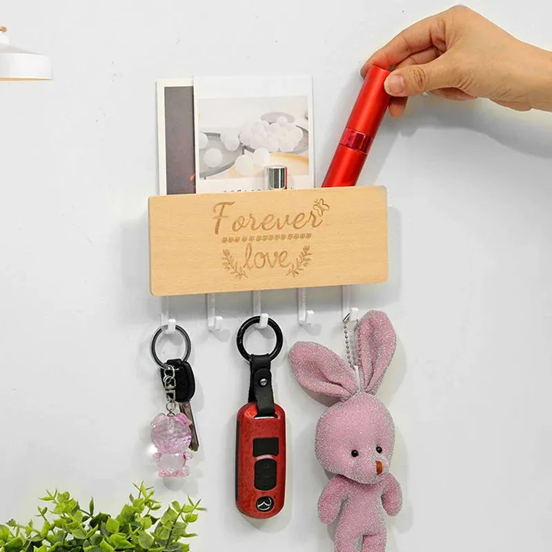 Fishhook Shelf storage rack key wooden hanger room rack