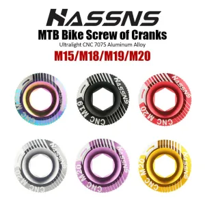 HASSNS Mtb Crank Cover Cap Bicycle Hollowtech Integrated Crankset Screw Mountain Bike Connecting Rods Cover Cap M15/M18/M19/M20