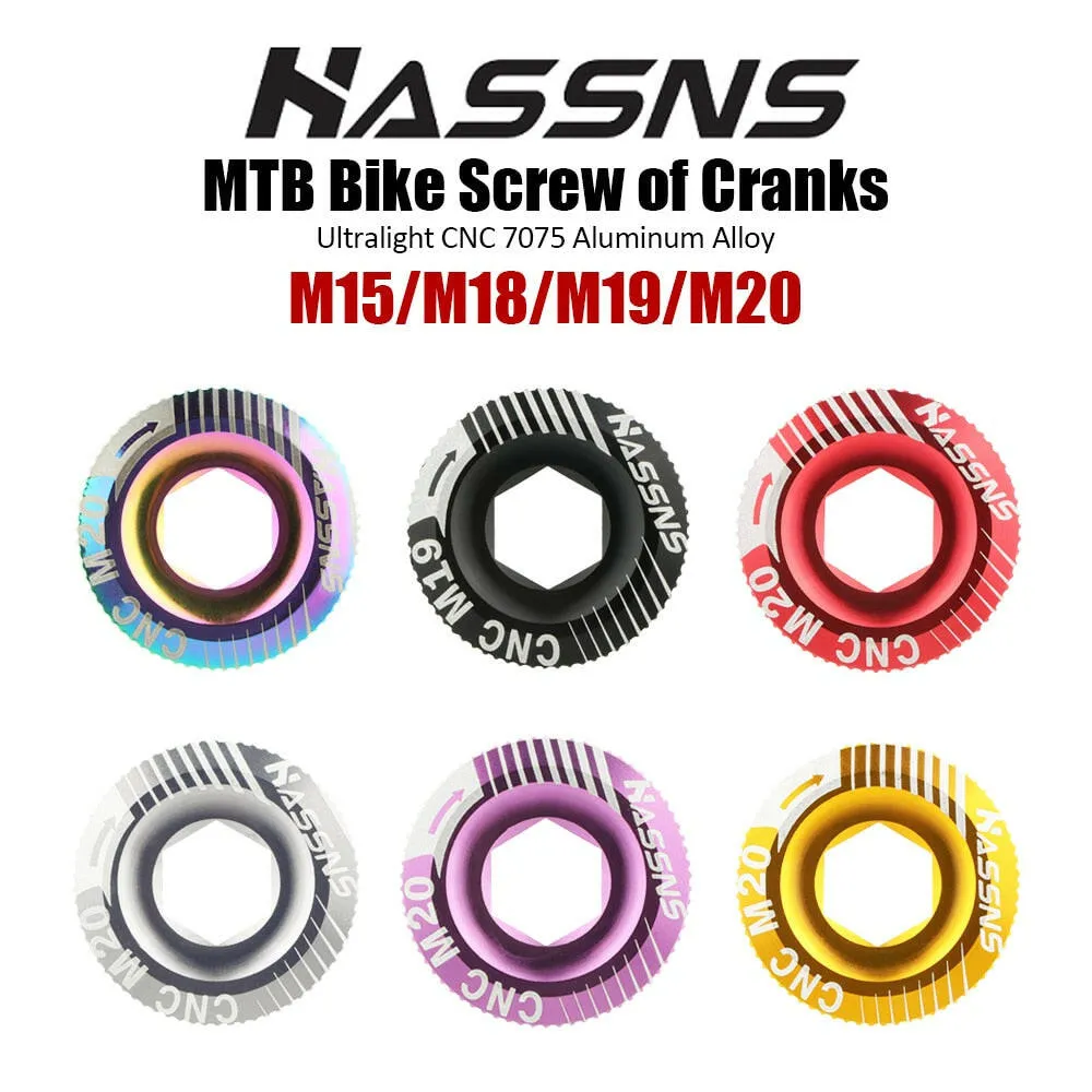 HASSNS Mtb Crank Cover Cap Bicycle Hollowtech Integrated Crankset Screw Mountain Bike Connecting Rods Cover Cap M15/M18/M19/M20