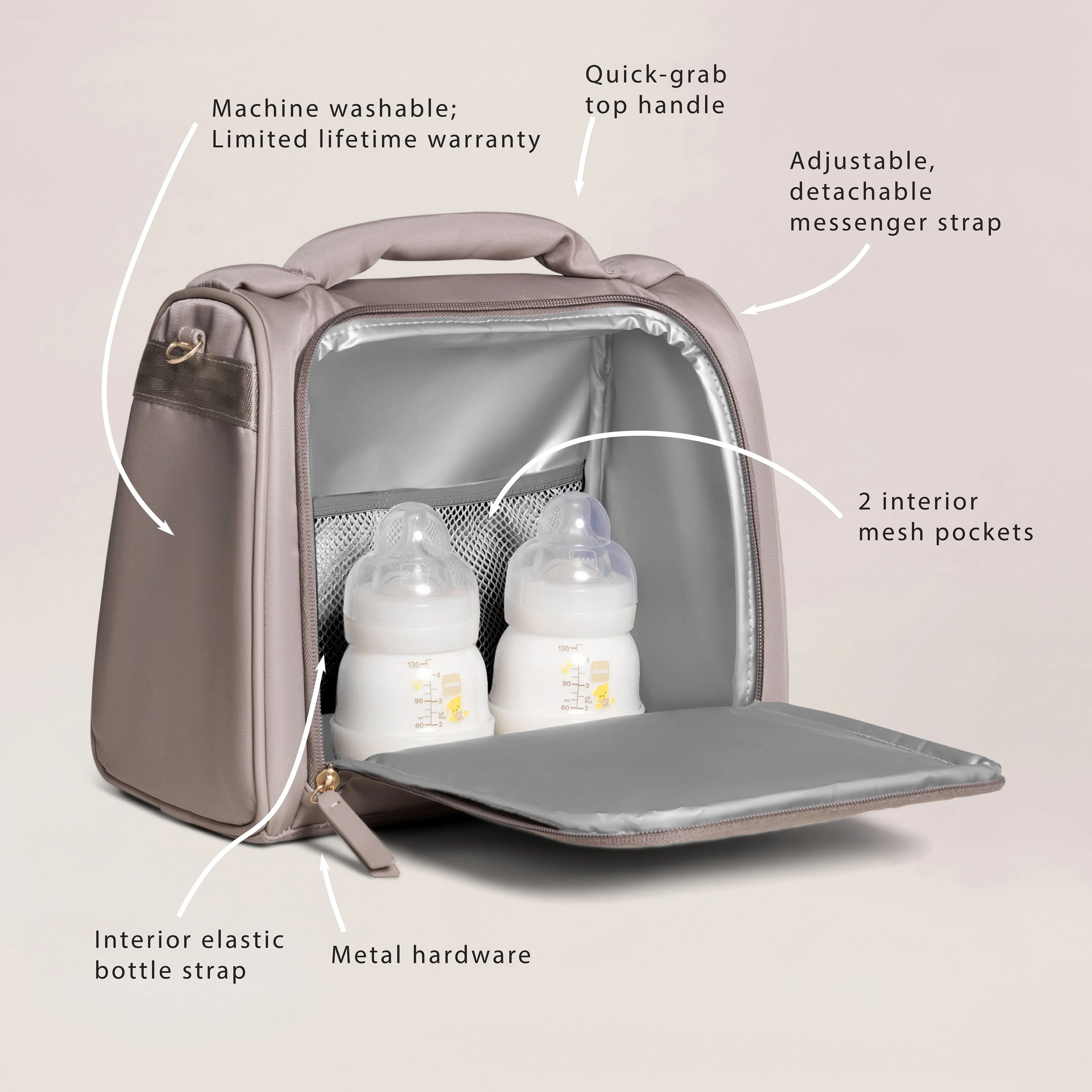 Jujube Insulated Bottle Bag | Taupe