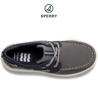 Kid's Fairwater PLUSHWAVE™ Boat Shoe Grey/Navy (STK265251)