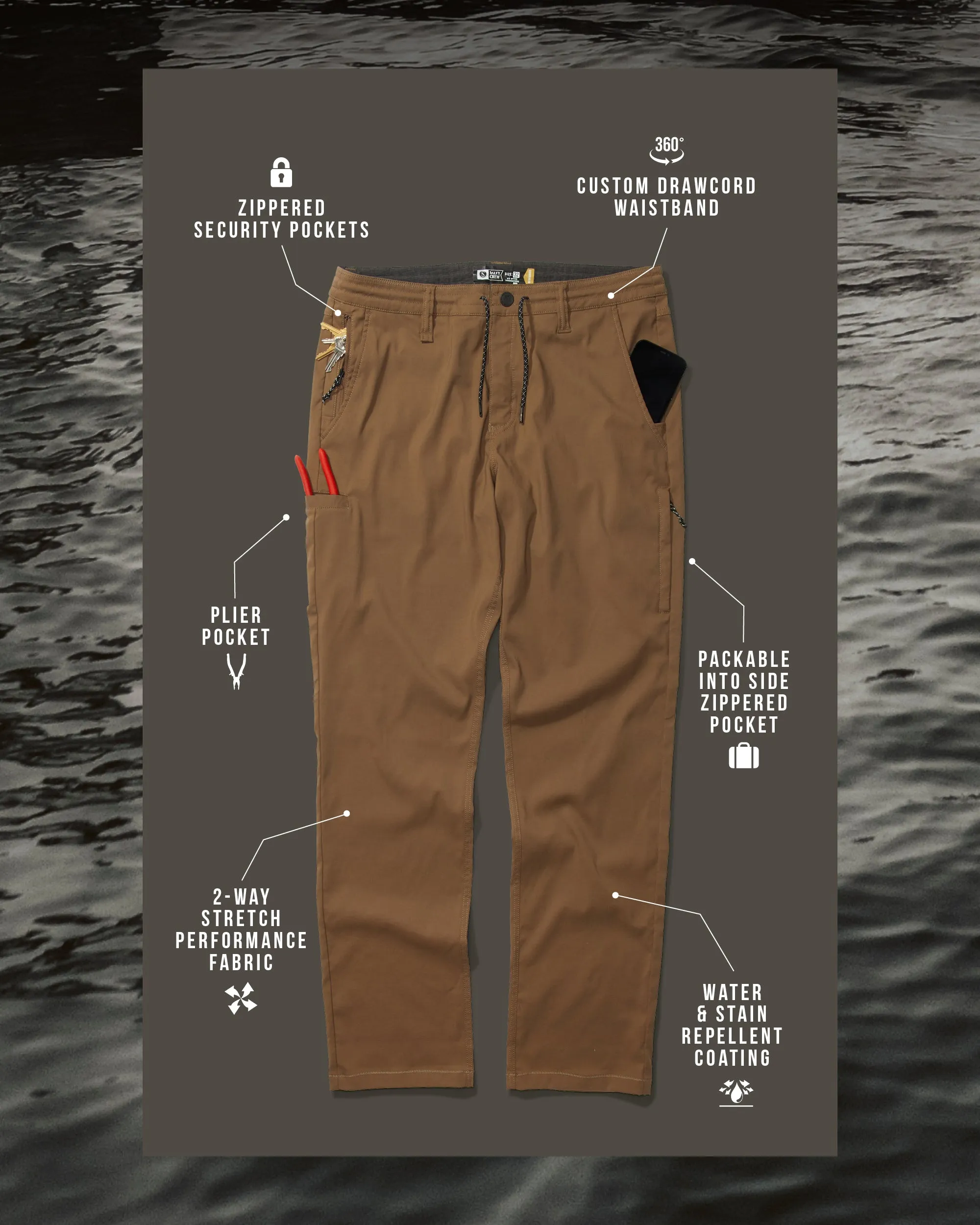 Midway Black Tech Pant
