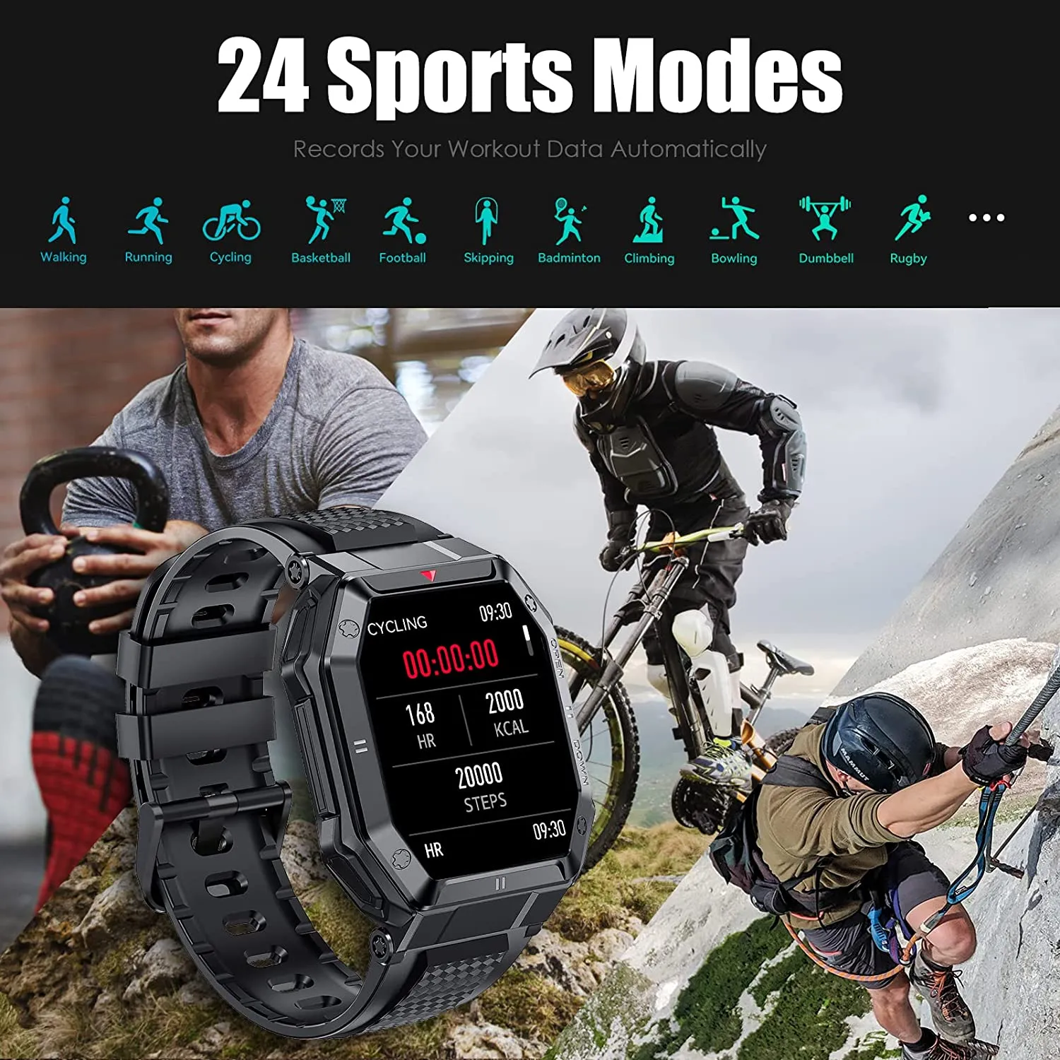 Military Smart Watch for Men with Call (Answer/Make) Outdoor Tactical Sports Watch Rugged 1.85" HD Big Screen Fitness Tracker Heart Rate