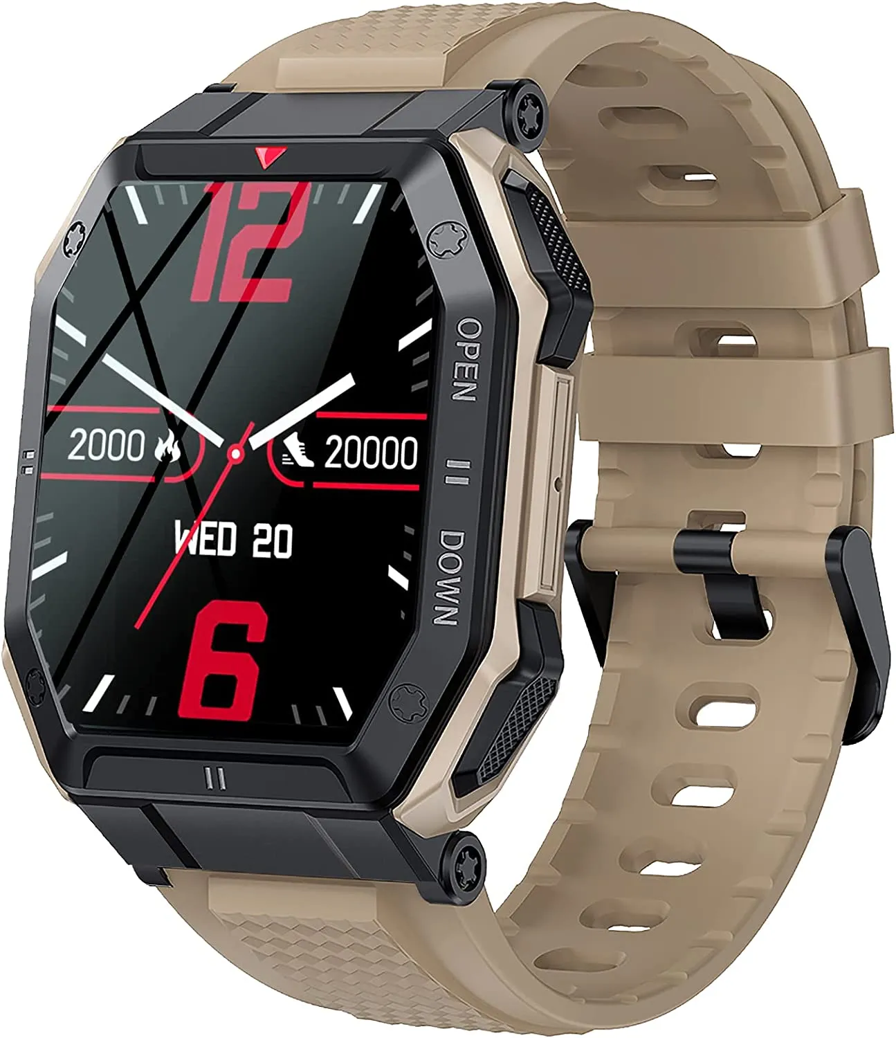 Military Smart Watch for Men with Call (Answer/Make) Outdoor Tactical Sports Watch Rugged 1.85" HD Big Screen Fitness Tracker Heart Rate