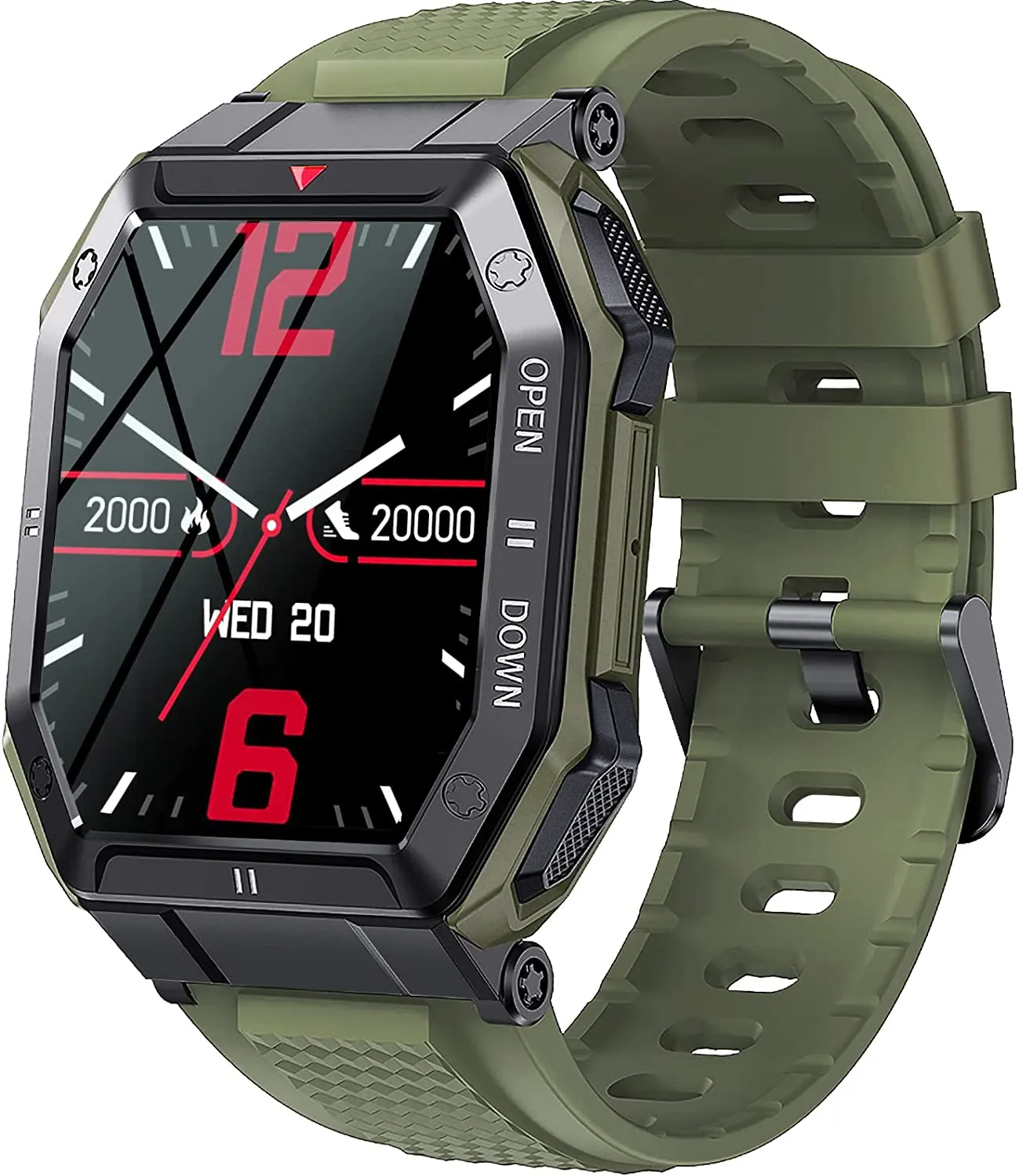 Military Smart Watch for Men with Call (Answer/Make) Outdoor Tactical Sports Watch Rugged 1.85" HD Big Screen Fitness Tracker Heart Rate