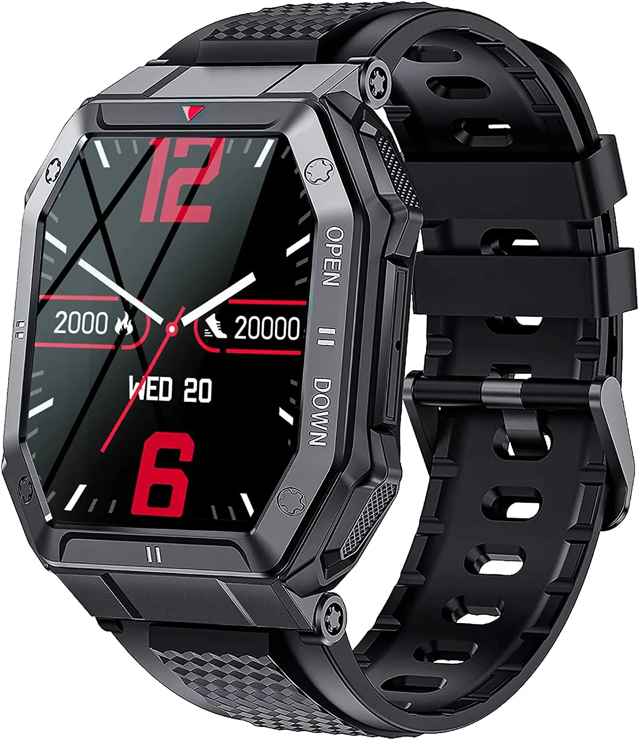 Military Smart Watch for Men with Call (Answer/Make) Outdoor Tactical Sports Watch Rugged 1.85" HD Big Screen Fitness Tracker Heart Rate