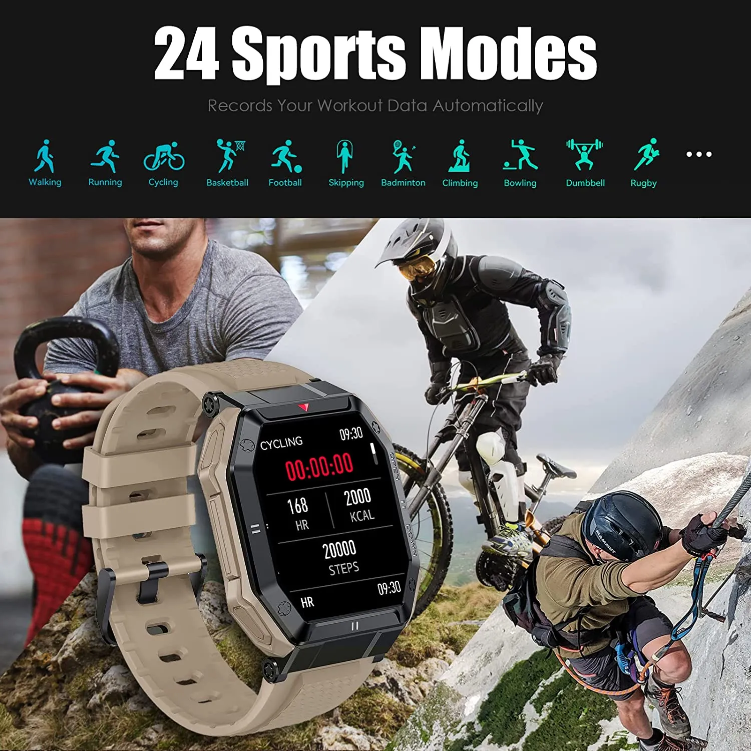 Military Smart Watch for Men with Call (Answer/Make) Outdoor Tactical Sports Watch Rugged 1.85" HD Big Screen Fitness Tracker Heart Rate