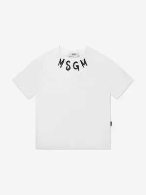 MSGM Kids Logo T-Shirt in White