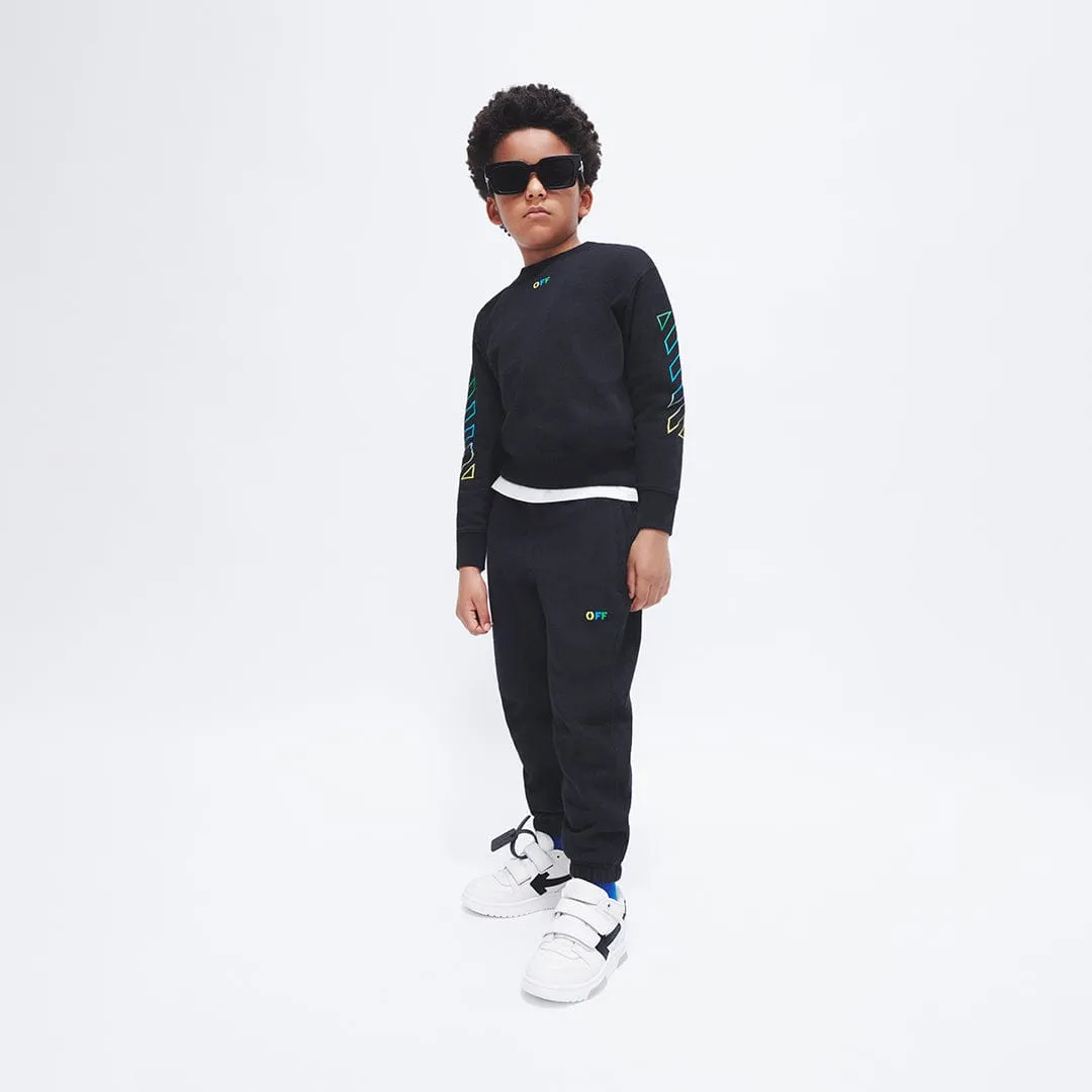 Off-White Kids Arrow Rainbow Sweatshirt in Black