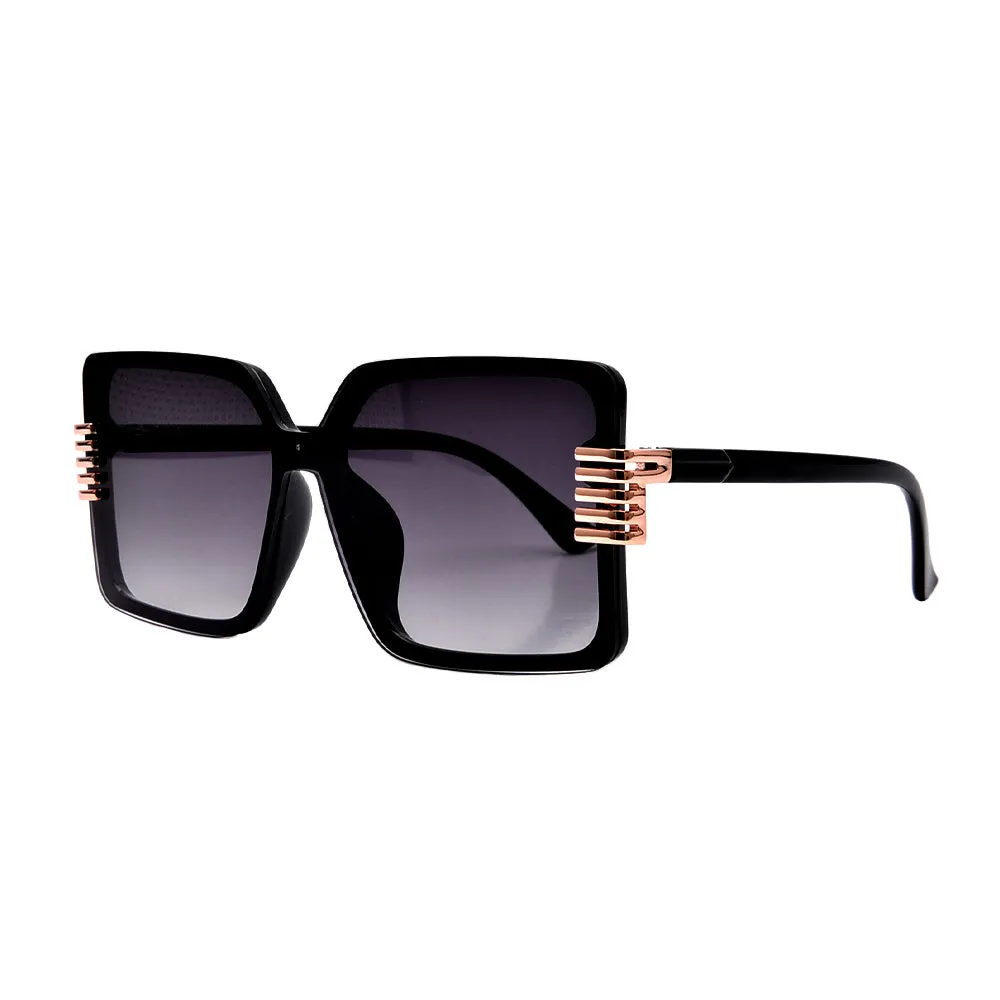 OVERSIZED SQUARED GOLD ACCENT CHIC APPEAL SUNNIES