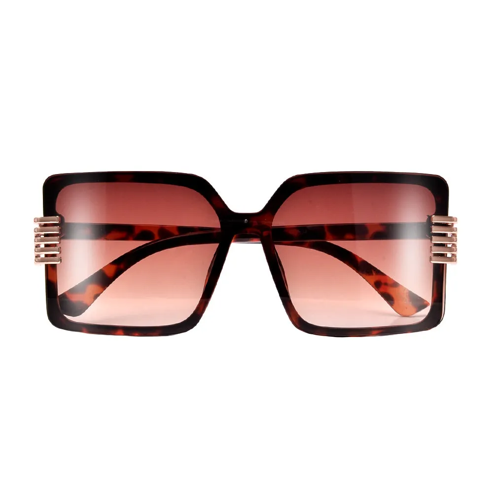 OVERSIZED SQUARED GOLD ACCENT CHIC APPEAL SUNNIES