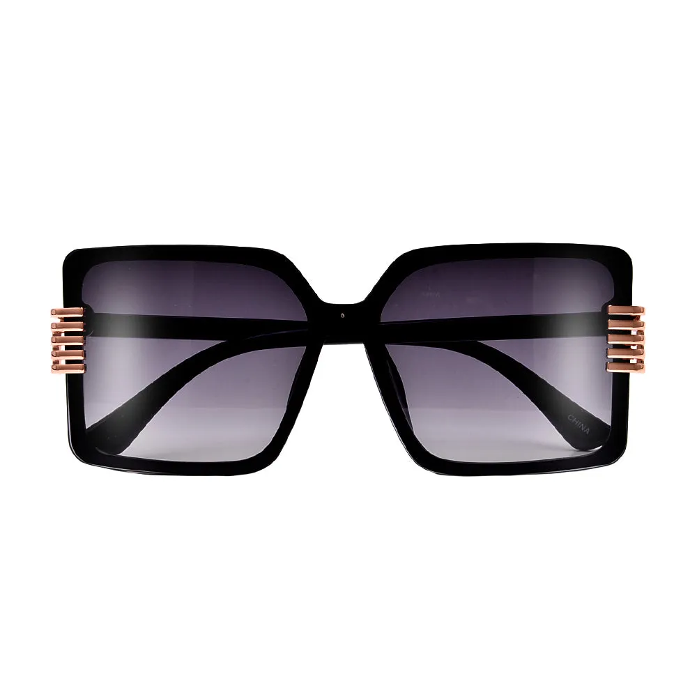 OVERSIZED SQUARED GOLD ACCENT CHIC APPEAL SUNNIES