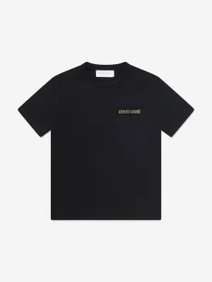 Roberto Cavalli Boys Logo T-Shirt in Black