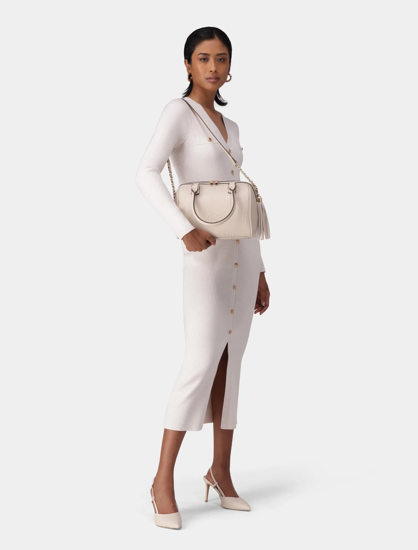 Rosie Embossed Print Barrel Bag