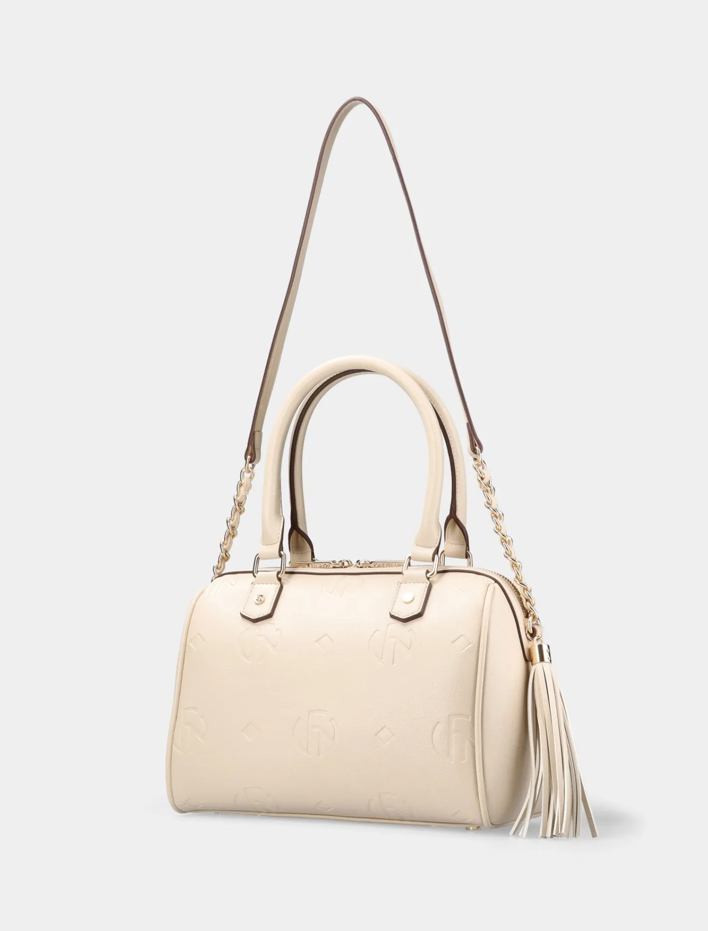 Rosie Embossed Print Barrel Bag