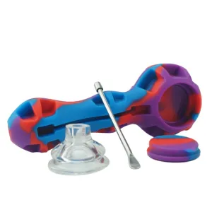 Silicone Pipe With Glass Bowl and Packing Tool
