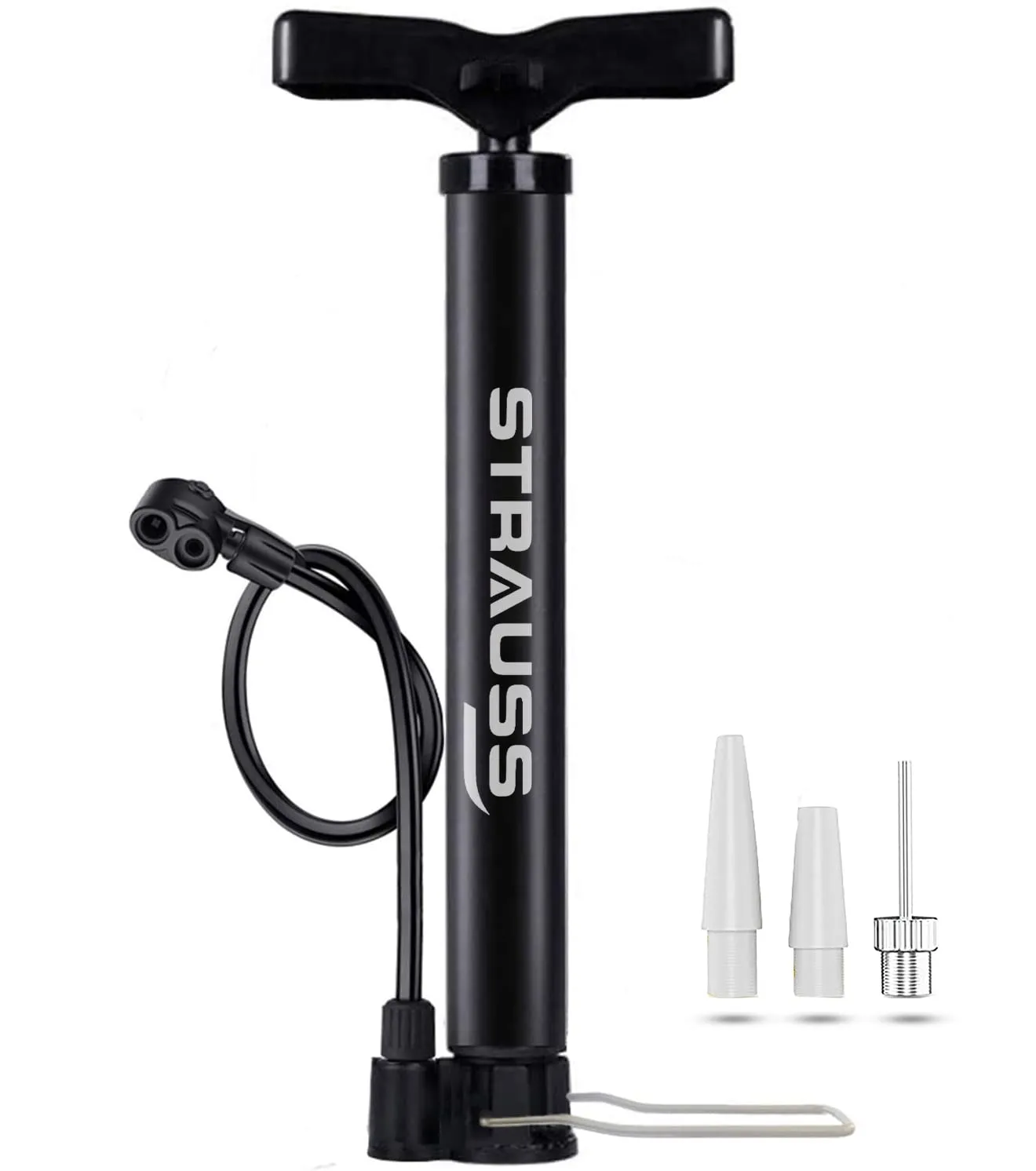 Strauss High Pressure Multipurpose Air Pump |Cycle Pump for Bicycle, Car, Football, Basketball |Balloon Pump Machine |Inflator Bicycle Floor Pump | Portable Hand Pump for Indoor & Outdoor Use,(Black)