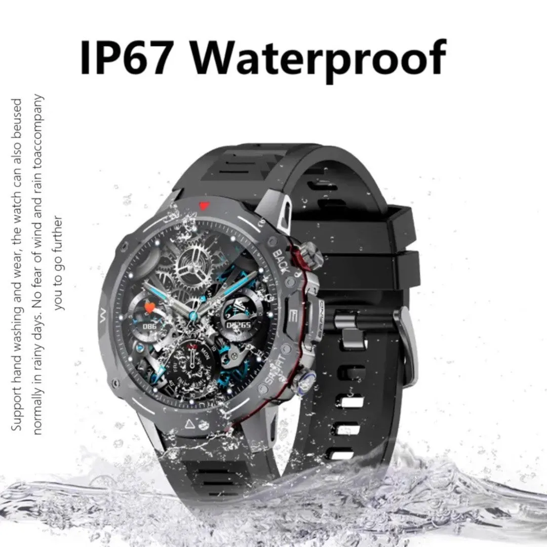 TUTT H9 Men Outdoor Sport Smart Watch with Speaker Activity Fitness Tracker SmartWatch Health Stress & Sleep Monitoring | 128 Memory | AI Voice IP67 GPS Exercise