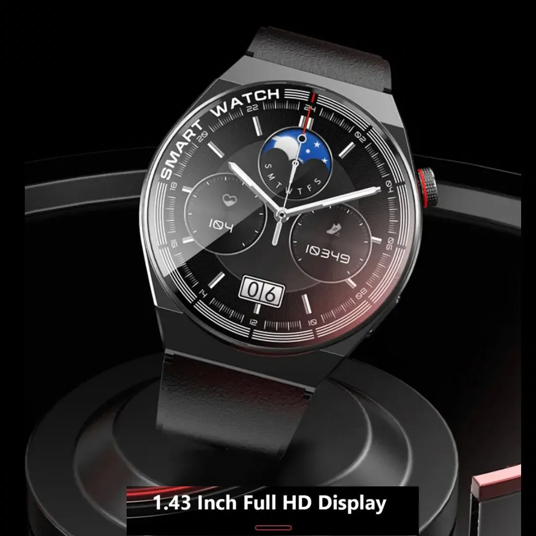 TUTT LX3 Classic Smart Watch For Men | Titanium Alloy | NFC Function Heart Rate Blood Oxygen | IP68 Waterproof Activity Tracking and Sport Modes | Rubber & Leather (2)