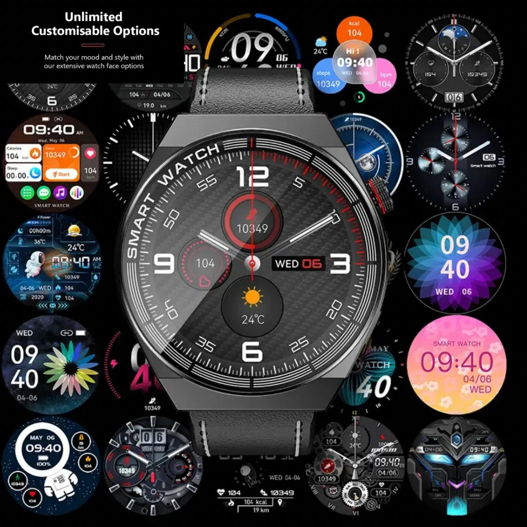 TUTT LX3 Classic Smart Watch For Men | Titanium Alloy | NFC Function Heart Rate Blood Oxygen | IP68 Waterproof Activity Tracking and Sport Modes | Rubber & Leather (2)