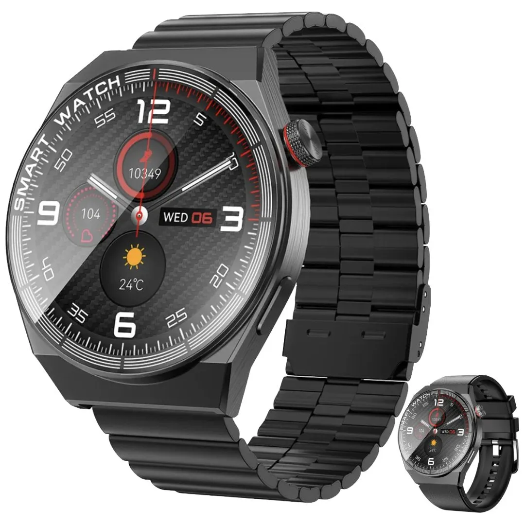 TUTT LX3 Classic Smart Watch For Men | Titanium Alloy | NFC Function Heart Rate Blood Oxygen | IP68 Waterproof Activity Tracking and Sport Modes | Rubber & Leather (2)