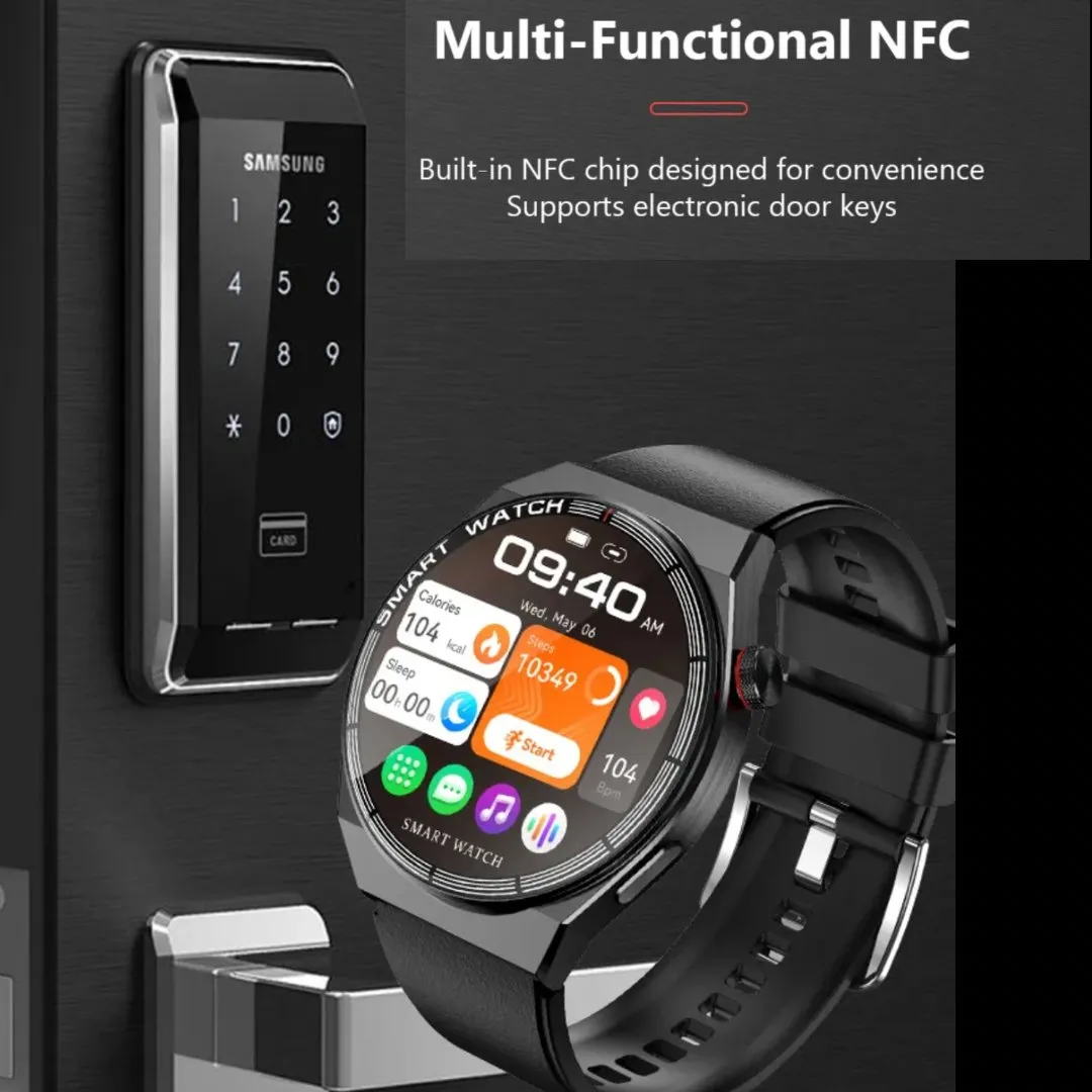 TUTT LX3 Classic Smart Watch For Men | Titanium Alloy | NFC Function Heart Rate Blood Oxygen | IP68 Waterproof Activity Tracking and Sport Modes | Rubber & Leather (2)