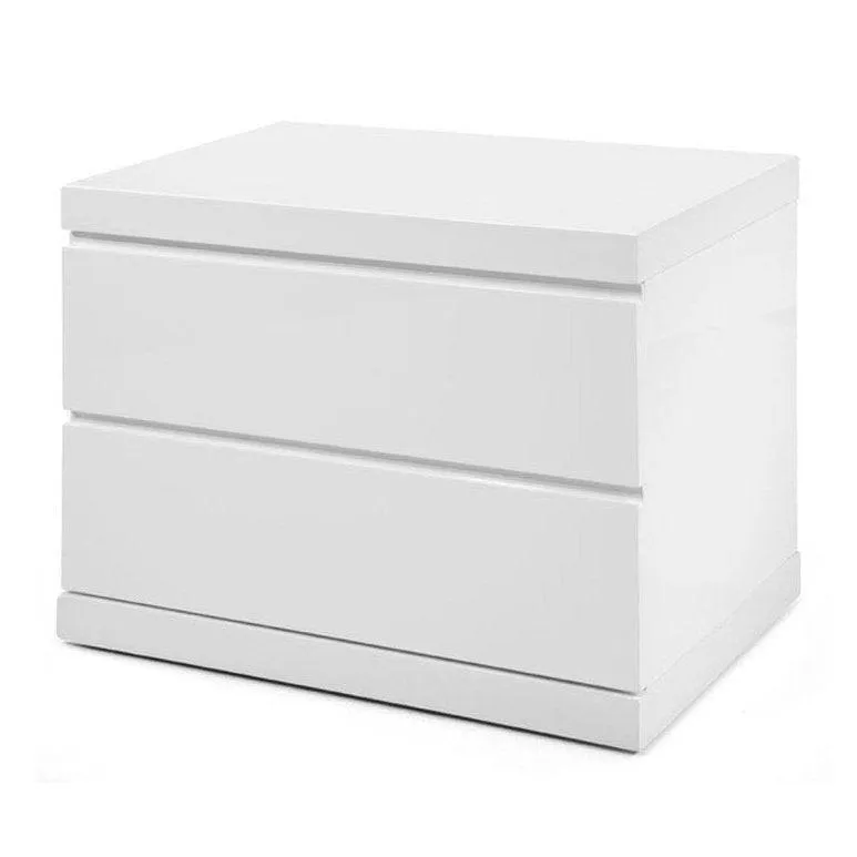 Whiteline Anna Small Nightstand in High Gloss White