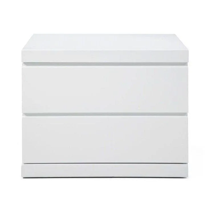 Whiteline Anna Small Nightstand in High Gloss White