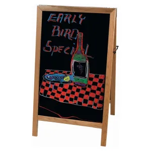 Winco MBAF-5 Marker Board, A-Frame, 46" x 26", Natural